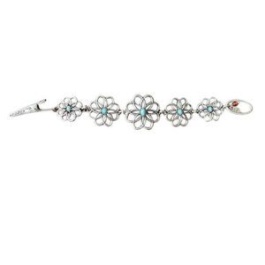 Lucky Brand Silver and Turquoise Floral Bracelet